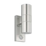 Eglo Wandleuchte Riga 5 Rostfreier Stahl Up & Down 2W 250lm - 830 Warmweiß | IP44 - Bewegungssensor